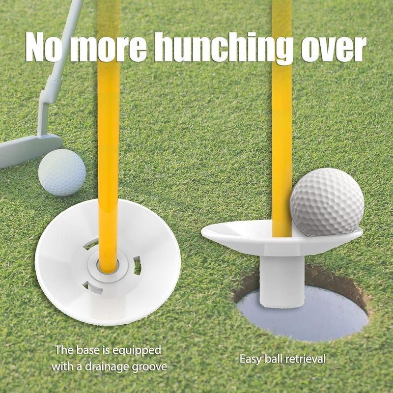 asdmm Golf Flagstick with Ball Retrieval Base - Portable Putting Green Flag Stick for Yard, Practice Green, Club, Driving Range, 3FT Height, 5 Pcs - Image 3